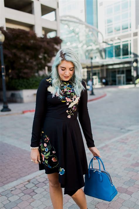 Black Floral Dress Wiwt Link Up The Red Closet Diary
