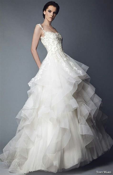 Strapless Ball Gown With Organza Ruffle Skirt David S Bridal Artofit