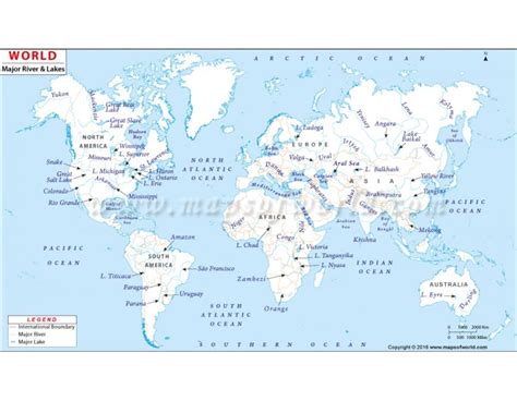 Buy World River Map Major Rivers Of The World