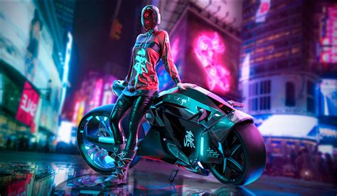 Biker Cyberpunk Girl 4k Hd Artist 4k Wallpapers Images Backgrounds