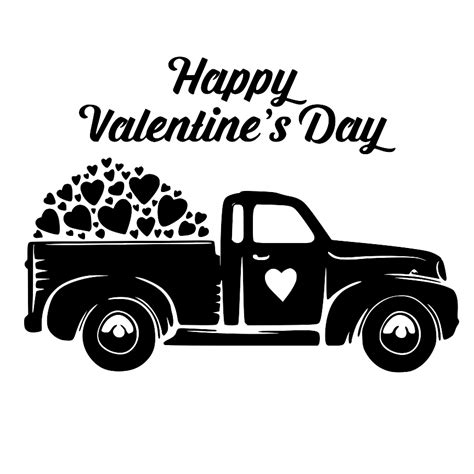 Free love truck with hearts svg