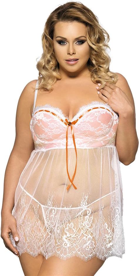 seven style large plus size lingerie nightgowns lace condole belt nightdressblue3xl at amazon