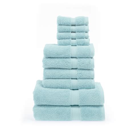 900 Gsm Egyptian Cotton Solid 10 Piece Towel Set Sea Foam
