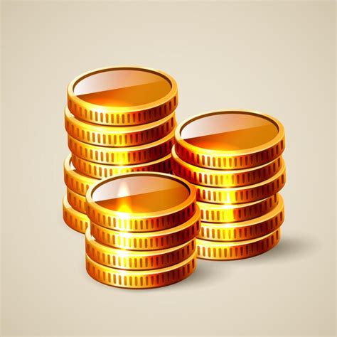 Premium Vector Stack Of Gold Coins Set Of 3d Gold Coins Vector Clipart Isolated On Beige