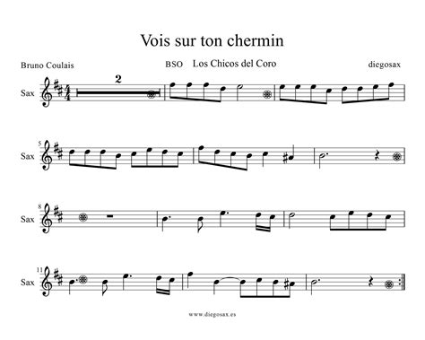 diegosax: Les Choristes Los Chicos del Coro de Bruno Coulais Partitura