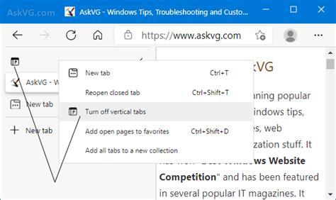 How To Disable Enable Vertical Tabs In Microsoft Edge Browser Hot Sex Picture