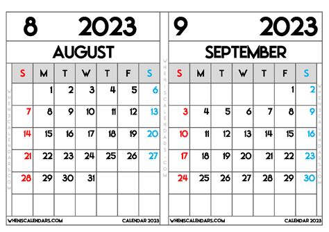 August September 2023 Calendar Get Latest Map Update