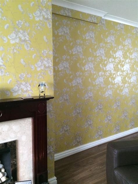 Fleurette Floral Gold Effect Wallpaper Departments Diy At Bandq
