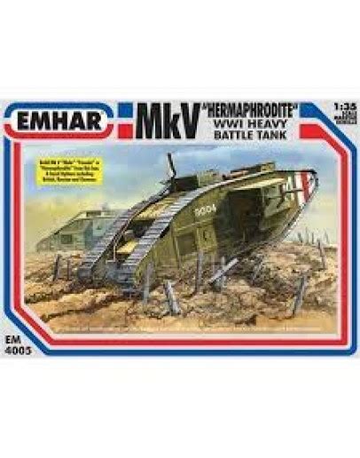 Emhar 135 Plastic Model Kit Em4005 Mk V Heavy Tank Ww1 Em4005