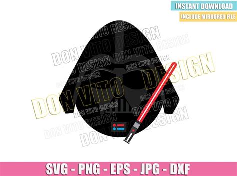 Darth Vader Easter Egg Svg Dxf Png Star Wars Helmet Lightsaber Cut File