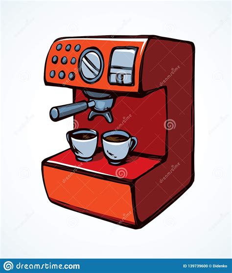 Coffee machine with cappuccino maker nescafe logo vector. Coffee Maker. Vector Drawing Stock Vector - Illustration ...