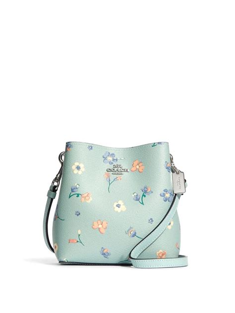 Coach Mini Town Bucket Bag Mystical Floral Print Light Teal Multi Averand