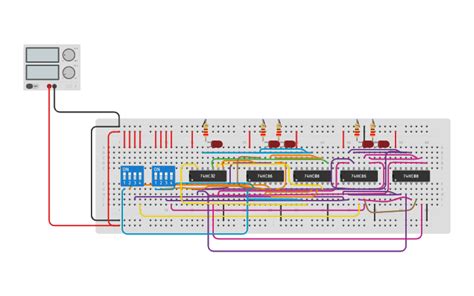 Circuit Design 4 Bit Full Adder Tinkercad