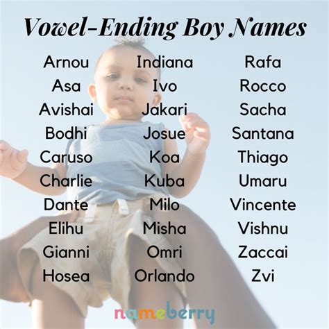 100 Best Boy Names Ending In A Vowel Cool Boy Names Names Boy Names