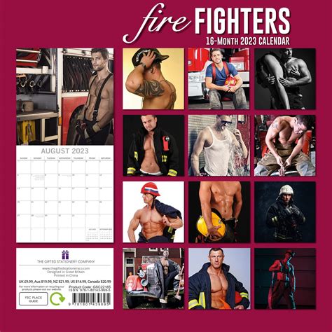2023 Square Wall Calendar Firefighters 12 X 12 Inch Monthly View 16