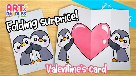 How To Draw Valentines Card Folding Surprise Youtube