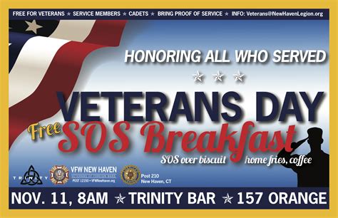 Veterans Day FREE SOS Breakfast American Legion New Haven