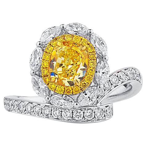 Gia Certified Natural Untreated Fancy Yellow Diamond Engagement