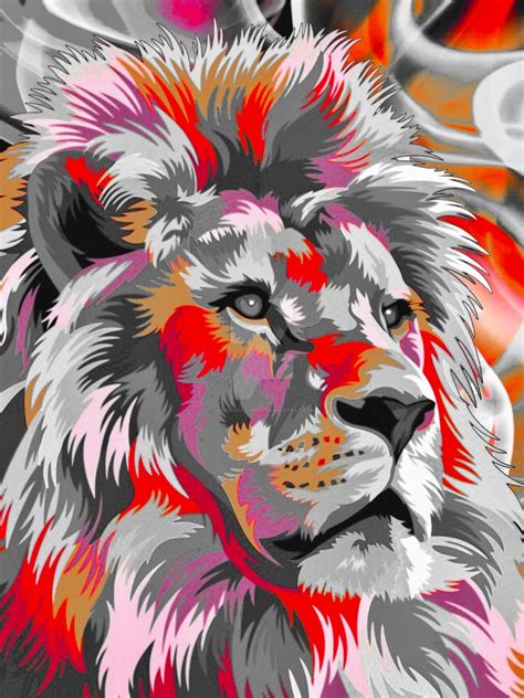 Red Lion By Queengrayskull Lion Painting Lion Art Pop Art Images