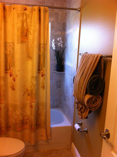 Bathroom towel decor and decorative storage options for towels. Decorative towel | Bathroom towel decor, Diy bathroom ...