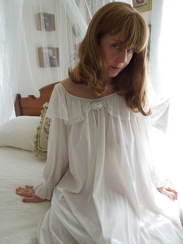 eve stillman ivory lace embroidered nylon ruffled nightgow… flickr