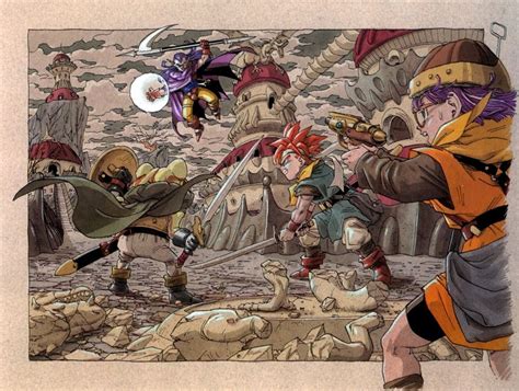 Concept Art Of Crono Frog Lucca Fighting Magus From Chrono Trigger By