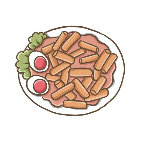 Cartoon Food Doodle Kawaii Anime Coloring Page Cute Illustration