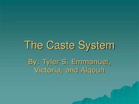 Ppt The Caste System Powerpoint Presentation Free Download Id5770407