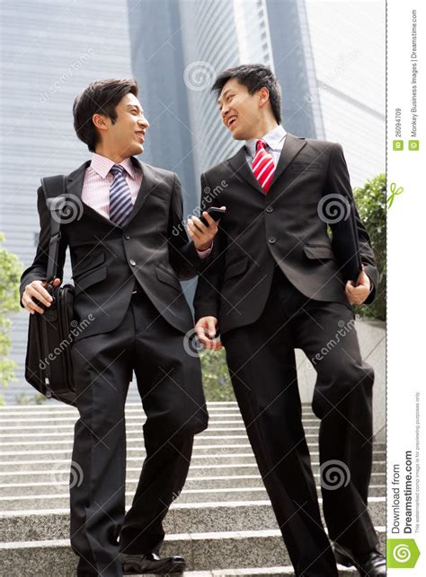 Two Chinese Businessmen Having Discussion Stock Image Image Of Happy