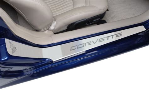 American Car Craft Corvette Doorsills Outer Brushed Stainless Steel