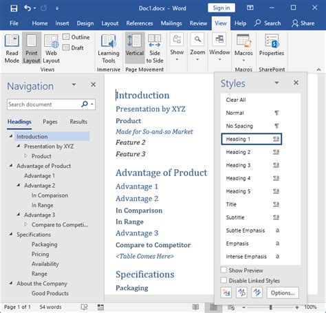 Creating Powerpoint Outlines In Microsoft Word 2019 For Windows