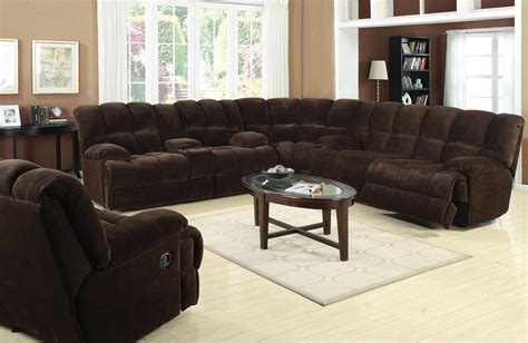 The ultra soft fiber filled scatterback pillows create a unique style and add comfort and support for watching the game. Modern 4pc Chocolate Sectional Sofa Set | Hot Sectionals