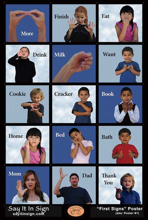 First Signs Asl Lenticular Poster Asl Poster Sign Language Poster