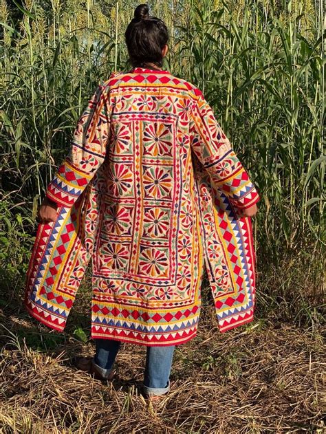 Patchwork Quilted Coat Handmade Jacket Bohemian Coat Men Etsy India Festival Jacket Quilted