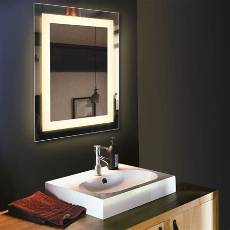 30 In X 24 In Led Wall Mounted Bathroom Lighted Mirror Vanity Dimmable
