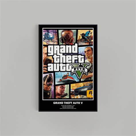 Gta Grand Theft Auto V 5 Framed Print Adposter Official Ps4 Xbox One