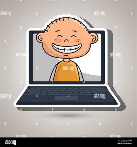 Boy Laptop Student Cap Stock Vector Image And Art Alamy