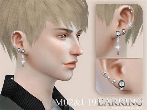 The Best Earring By S Club Sims 4 Piercings Sims 4 Men Earrings