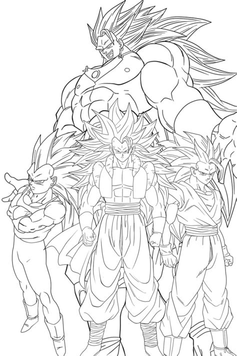 Broly And Saiyans Coloring Page Anime Coloring Pages
