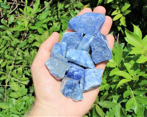 Rough Natural Blue Quartz Stones Choose How Many Pieces Raw Blue
