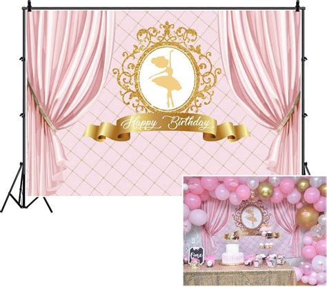 Buy CSFOTO X Ft Ballerina Birthday Backdrop Barbie Party Decorations Cinderella Party Supplies