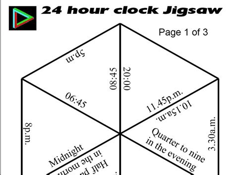 24 Hour Clock Jigsaw Maths With Graham