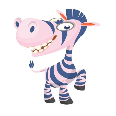 Cute Cartoon Zebra Character Icon Wild Animal Collection Baby