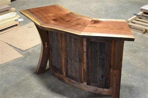 Have your sights set on a certain type of property? Hand Crafted Live Edge Walnut And Reclaimed Curved Bar ...