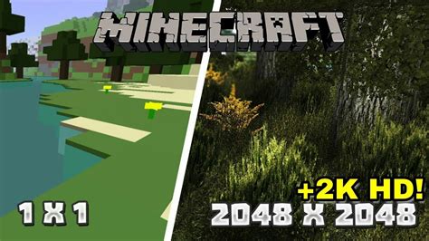 1x1 Vs 2048x2048 Minecraft Texture Pack Youtube