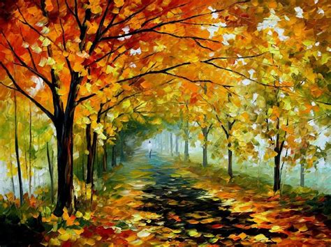 Light In The Fog — Palette Knife Oil Painting On Canvas By Leonid