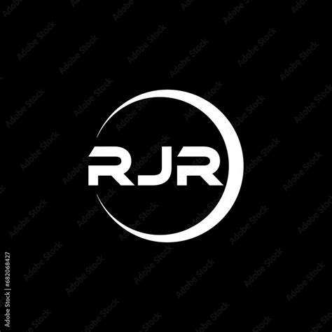 Rjr Letter Logo Design With Black Background In Illustrator Cube Logo