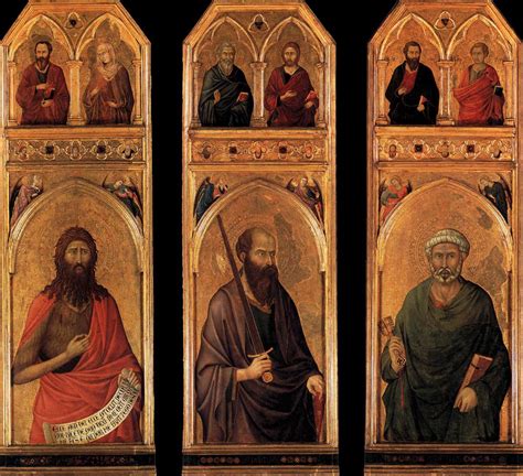 Three Panels From The Santa Croce Altarpiece By Ugolino Di Nerio