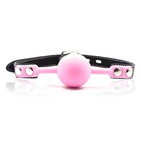 Blackredpink Silicone Ball Leather Harness Mouth Gag Sex Toys For