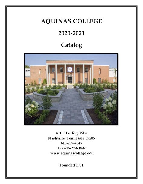 Aquinas College Catalog — Aquinas College Nashville Tennessee